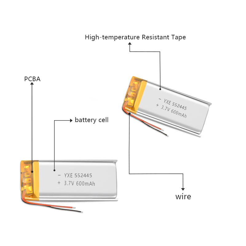 3.7 V Li-ion Battery 552445-600mah